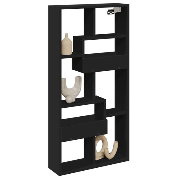 vidaXL Armario de pared madera de ingenier&iacute;a negro 50x15x100 cm