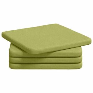 vidaXL Cojines para asiento 4 pcs Verde claro 40 x 40 x 3 cm tela