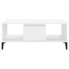 vidaXL Mesa de centro madera contrachapada blanco 90x50x36,5 cm