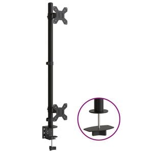 vidaXL Soporte para monitor doble acero negro VESA 75/100 mm