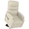 vidaXL Sill&oacute;n de masaje elevable cuero sint&eacute;tico blanco crema