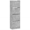 vidaXL Zapatero 4 cajones abatibles gris hormig&oacute;n 60x34x187,5cm