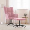 vidaXL Sillón de relax con taburete terciopelo rosa