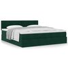 vidaXL Estructura de cama otomana con colch&oacute;n verde oscuro 180x200 cm