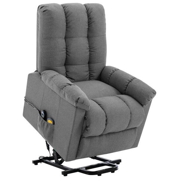 vidaXL Sill&oacute;n de masaje elevable tela gris claro