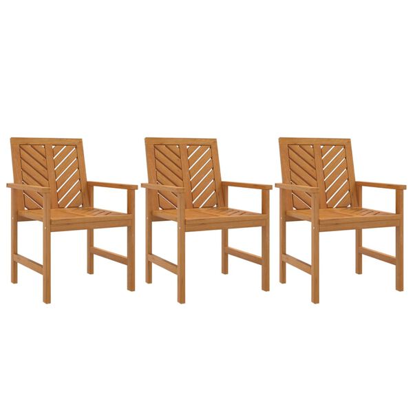 vidaXL Sillas de comedor para jard&iacute;n 3 uds madera maciza acacia