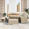 vidaXL Conjunto de sof&aacute; de jard&iacute;n con coj&iacute;n 8 pcs Beige y Crema