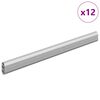 vidaXL Varilla para Armario 12 pcs Plateado 764 x 15 x 29 mm