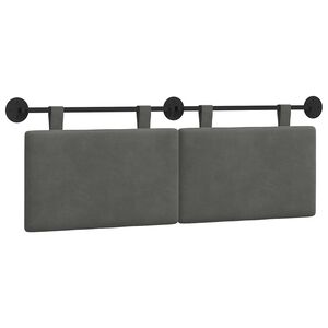 vidaXL Cabecero colgante Gris oscuro Tela de Pana