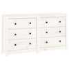vidaXL Aparador de madera maciza de pino blanco 140x35x80 cm