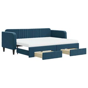 vidaXL Sof&aacute; cama nido con cajones terciopelo azul 80x200 cm