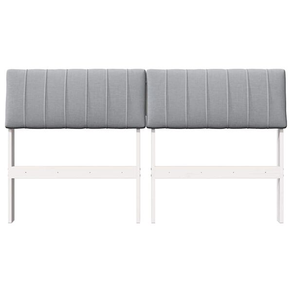 vidaXL Cabecero tapizado Gris Claro 140 cm Madera de pino macizo