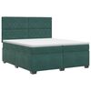 vidaXL Cama box spring con colch&oacute;n Verde oscuro 200 x 200 cm
