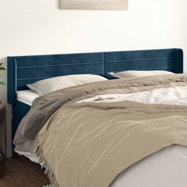 vidaXL Cabecero de terciopelo azul oscuro 183x16x78/88 cm