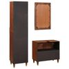 vidaXL Mueble de Cuarto de Baño con cajón 3 pcs Marrón y Negro