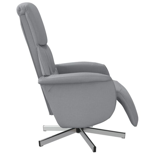 vidaXL Sill&oacute;n reclinable con reposapi&eacute;s tela gris claro