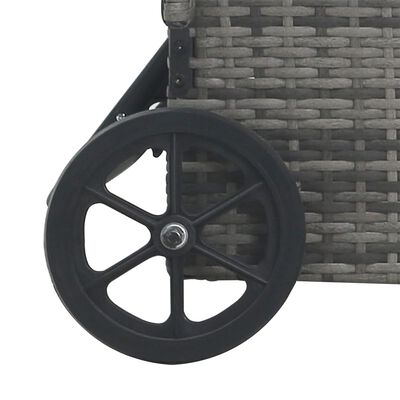 vidaXL Tumbona con ruedas de ratán sintético gris antracita