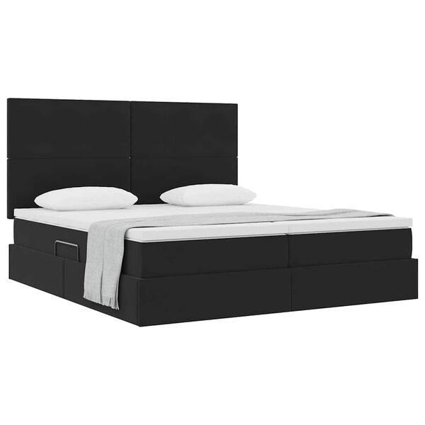 vidaXL Cama con almacenamiento Negro 180 x 200 cm Terciopelo