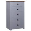 vidaXL Aparador de madera maciza pino estilo Panam&aacute; gris 46x40x89 cm