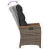vidaXL Silla de jard&iacute;n reclinable Gris y Gris Oscuro rat&aacute;n sint&eacute;tico