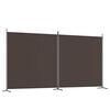 vidaXL Biombo divisor de 2 paneles de tela marr&oacute;n 348x180 cm