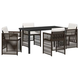 vidaXL Conjunto de Comedor de Jard&iacute;n 5 pcs Marr&oacute;n