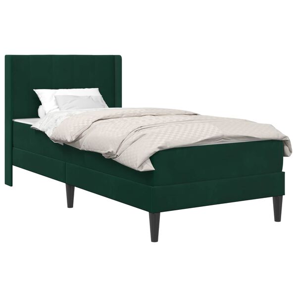 vidaXL Estructura de cama Verde oscuro 100 x 200 cm Terciopelo