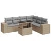 vidaXL Set sof&aacute;s de jard&iacute;n 7 piezas y cojines rat&aacute;n sint&eacute;tico beige