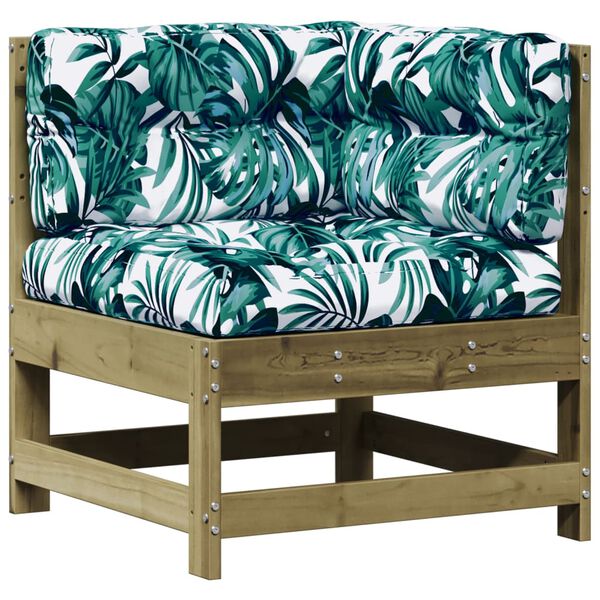 vidaXL Juego de muebles jard&iacute;n 7 pzas y cojines madera pino impregnada