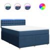 vidaXL Cama box spring con colch&oacute;n tela azul 140x200 cm