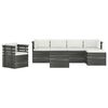 vidaXL Muebles de palets de jard&iacute;n 7 piezas cojines madera maciza pino