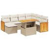 vidaXL Juego de sof&aacute;s de jard&iacute;n con cojines beige 8 pzas rat&aacute;n PE