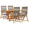vidaXL Conjunto de Comedor de Jard&iacute;n 5 pcs Gris