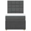 vidaXL Cama box spring con colch&oacute;n tela gris oscuro 80x200 cm