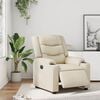 vidaXL Sillón reclinable eléctrico de cuero sintético crema