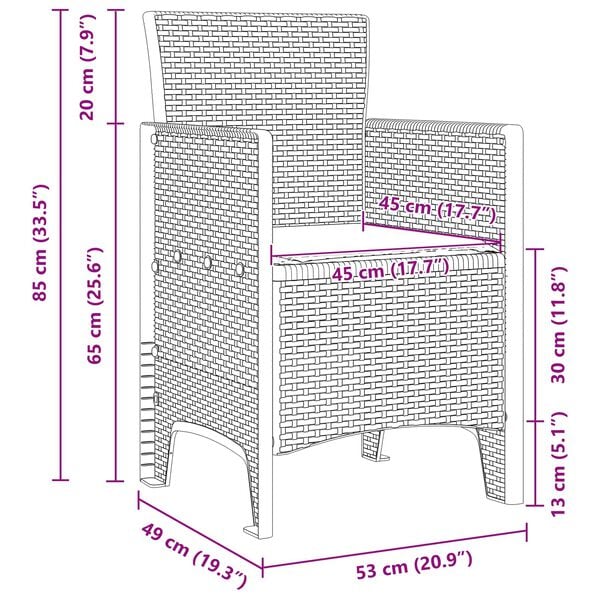 vidaXL Conjunto de Comedor de Jard&iacute;n 13 pcs Marr&oacute;n Ratan Polt