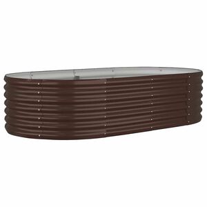 vidaXL Jardinera arriate acero galvanizado marr&oacute;n 152x80x36 cm