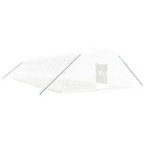 vidaXL Invernadero con estructura de acero blanco 96 m&sup2; 16x6x2,85 m
