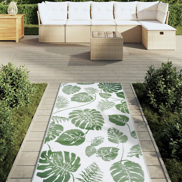 vidaXL Alfombra de exterior PP ARAKIL verde 80x250 cm