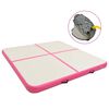 vidaXL Esterilla inflable de gimnasia con bomba PVC rosa 200x200x20 cm