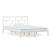 vidaXL Estructura de cama de madera maciza blanco 150x200 cm