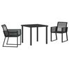 vidaXL Conjunto de Comedor de Jard&iacute;n 3 uds. Negro