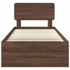 vidaXL Estructura de cama con cabecera Roble Marr&oacute;n 90 x 200 cm