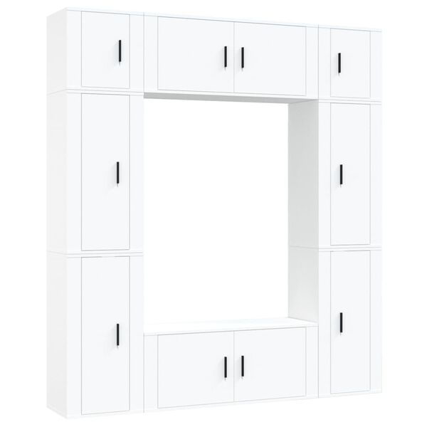 vidaXL Set de muebles para TV 8 piezas madera contrachapada blanco