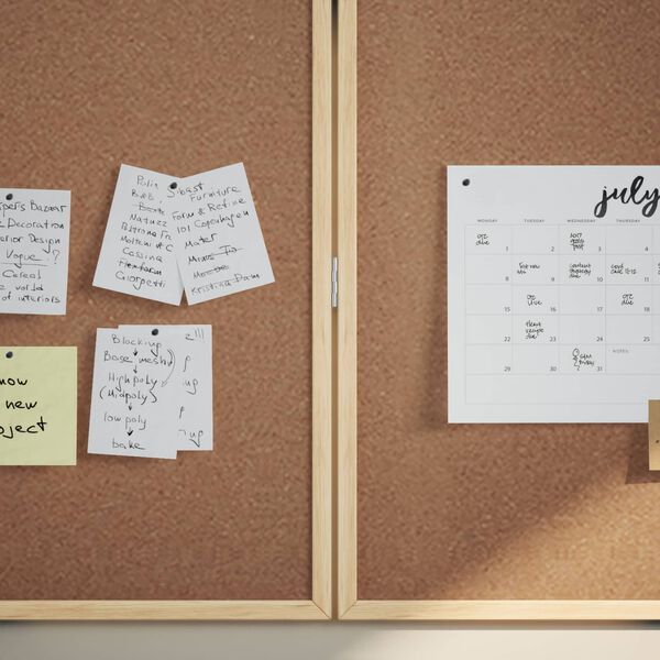 vidaXL Tablero de Anuncios Manual Marr&oacute;n 80 x 80 x 1.4 cm