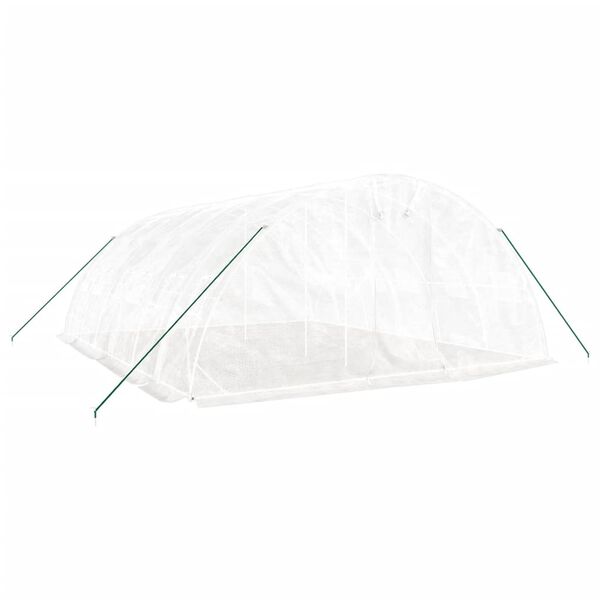 vidaXL Invernadero con estructura de acero blanco 30 m&sup2; 6x5x2,3 m