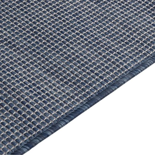 vidaXL Alfombra de exterior de tejido plano azul 80x250 cm