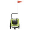 vidaXL Remolque de bicicleta mascotas hierro tela Oxford verde negro