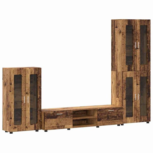 vidaXL Conjunto de mueble de TV con caj&oacute;n FLORIN Madera vieja