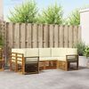 vidaXL Juegos de sof&aacute;s 6 pcs Natural y Crema Madera de Acacia S&oacute;lida